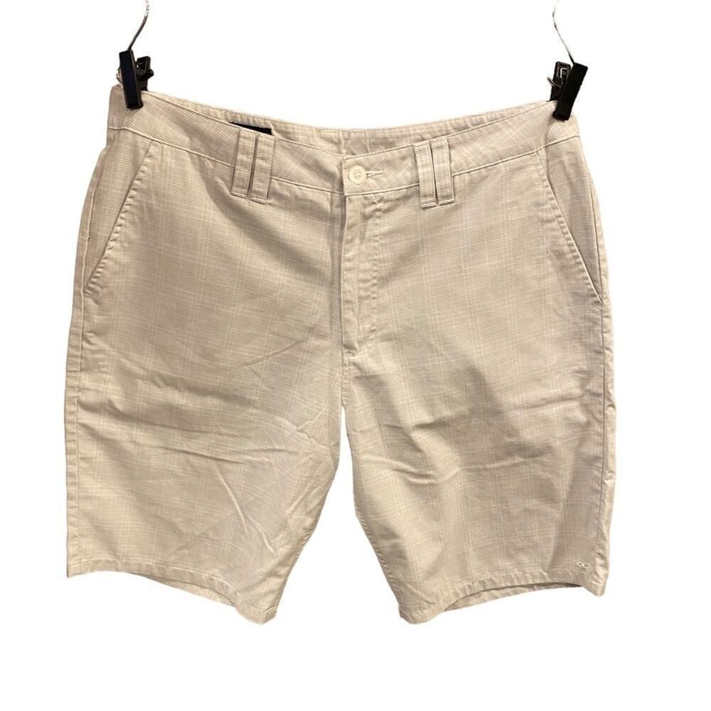 O'Neill Relaxed Fit Light Grey Plaid Board Shorts Mens Size 36